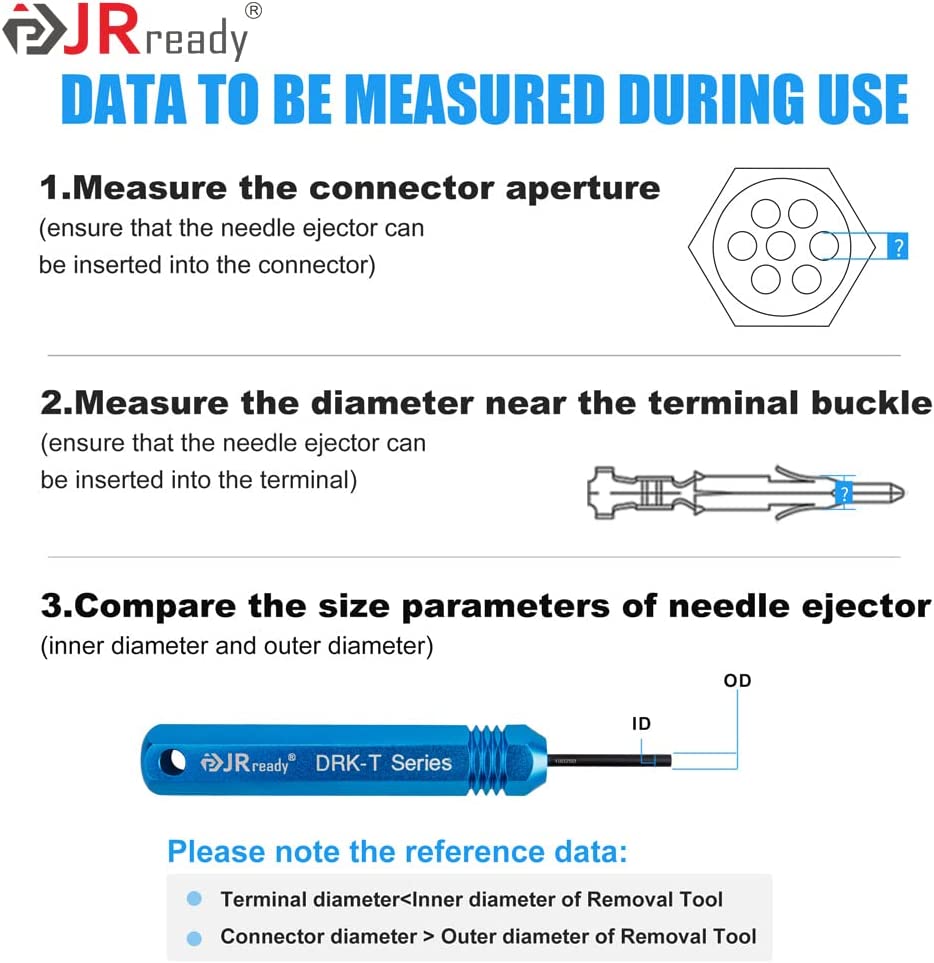 JRready ST5229 Tube Type Extraction Tools Kits,for Molex 062",093"Pin and Socket Connectors,MOLEX 2.36mm Dia.