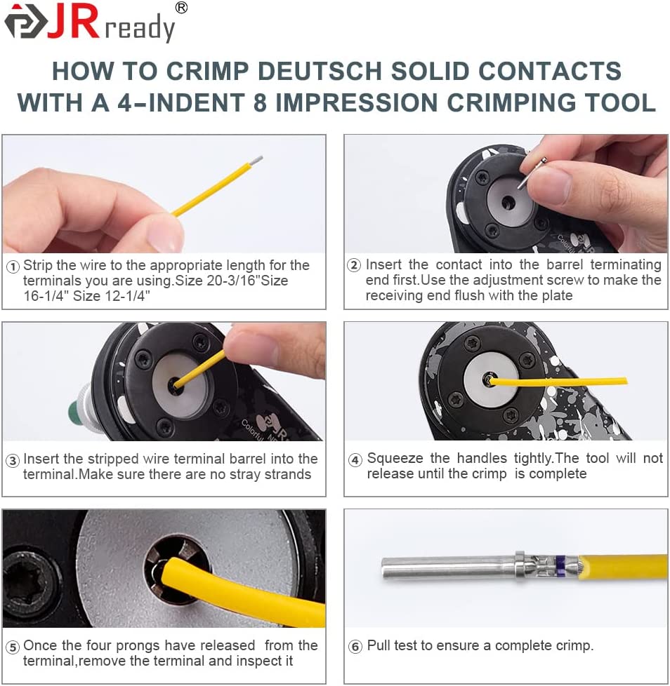 JRready ST6332 414PCS Deutsch DTM Connector Kit in 2, 3, 4, 6, 8, 12 Pin Gray Waterproof DTM Connectors, Size 20 Solid Contacts Wire