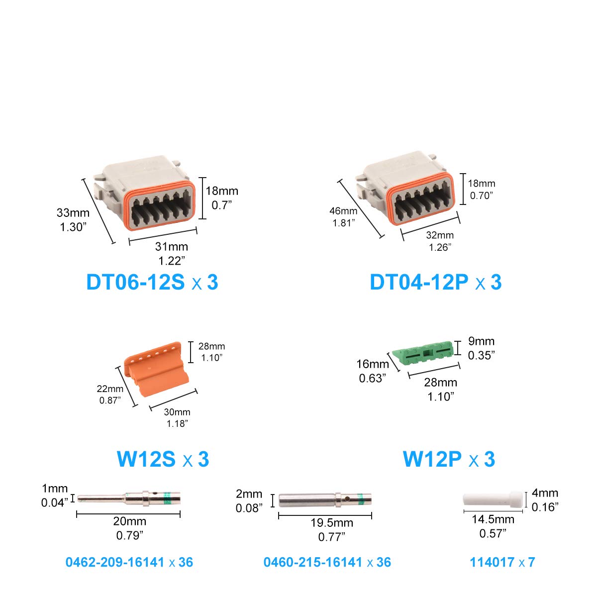 12 Pin Deutsch DT Connector Specifications