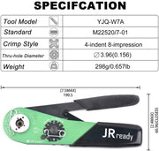 JRready ST2011 Tool Set: YJQ-W7A Crimping Plier & 86-37 Positioner 16-28 AWG (1.32mm²-0.08mm²)  for Most of the Miniature & Sub-miniature Connectors