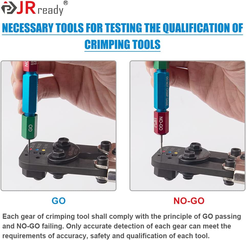 JRready CRIMP TOOL KIT: ACT-232(RED) (M22520/37-01 AD-1377) Crimp Tool & G411 Gage (M22520/39-01)  for Crimping M81824/1,6,7,8,9,10,11,13,14 Heat Shrinkable Splices