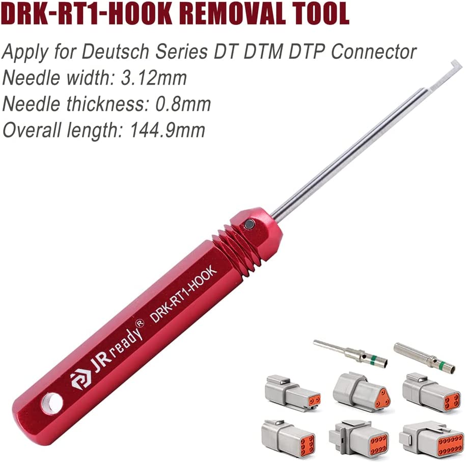 JRready ST5236-DEUTSCH Connector Removal Tool Kit: DRK-12DTP+16DT+20DTM & RT1 Metal Extraction Tools& 8 PCS Plastic Removal Tools