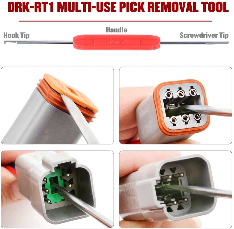 JRready DRK-RT1(DT-RT1) Removal Tools for DT, DTM, DTV, DRB, DRCP & STRIKE* Connectors, Red Version