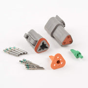 JRready ST6113 DT Connector 3 Pin Gray Waterproof Electrical Connector with 16# Solid Terminal and Seal Plug,3 Sets