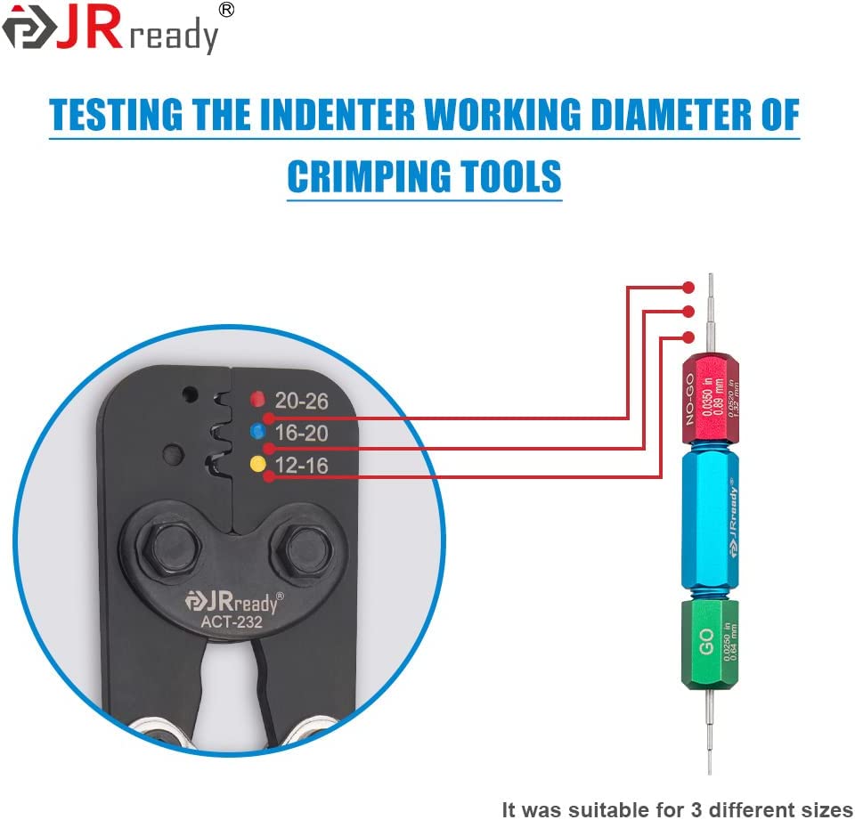 JRready ST2154 TOOL KIT: ACT-232(RED) (M22520/37-01 AD-1377) Crimp Tool & G411 Gage (M22520/39-01)  for Crimping M81824/1,6,7,8,9,10,11,13,14 Heat Shrinkable Splices