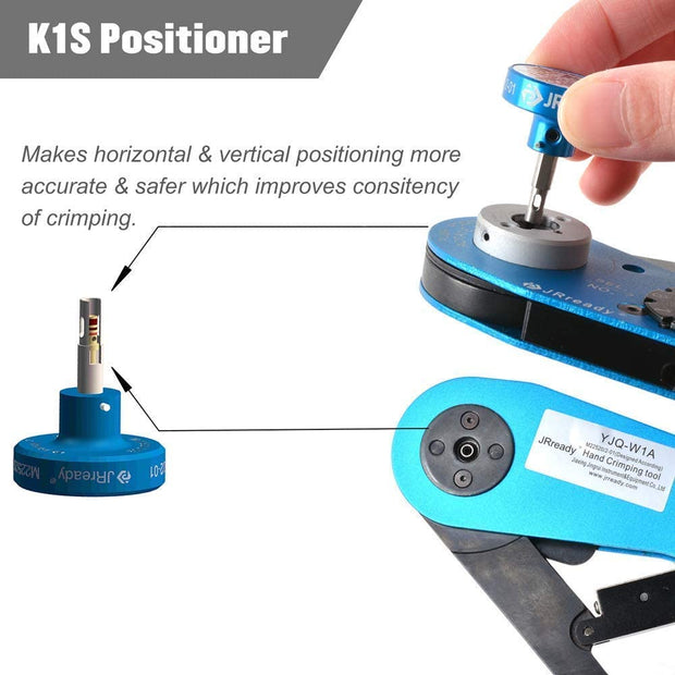 JRready NEW-AS2 M22520/2-01 Crimp Tool 20-32 AWG + ST5119(K1S+K13-1+K40+K41+K42+K43) Positioner Kit