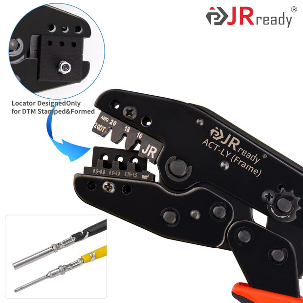 JRready ST6331-20DT 415 PCS Deutsch DTM Connector Kit 2 3 4 6 8 12 Pin Waterproof Connectors, Deutsch Crimp Tool ACT-LY-20DTM, Size 20 Stamped Contacts (16-22 AWG)