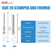 JRready ST6331 414PCS Deutsch DTM Connectors kit,2-12 Pin Gray Waterproof DTM Connector, Size 20 Stamped Pin Sockets(16-22 AWG), Seal Plugs