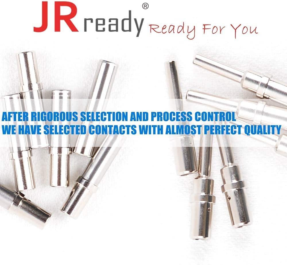 JRready ST6245 2 Pairs of DTP 4 Pin Gray Waterproof Electrical Connectors with Size 12 Solid Contacts 14-12 AWG