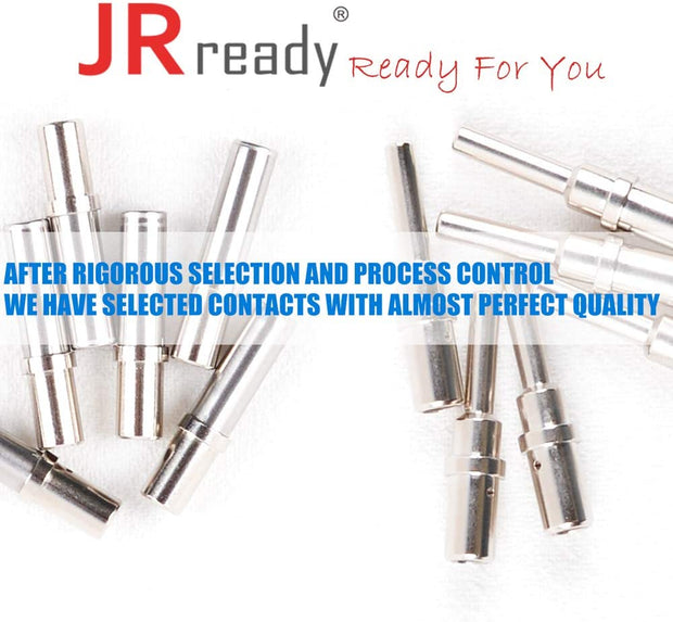 JRready ST6139 DTP Connector Kit 2 4 Pin Gray IP67 Waterproof Connectors Plug with 6 Pairs Solid Pin Sockets Current Rating 25 Amps(Size 12/Wire Range 14-12 AWG)