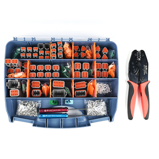 JRready ST6310 417PCS DT 2-12 Pin Connectors & 132 Pairs Size 16 Stamped Formed Contacts 14-18AWG & ACT-LY-16DT Crimping Tool & Extraction Tools