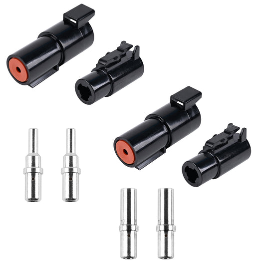 JRready ST6287 Kit: 2 Sets 1 Pin DTHD  IP67 Waterproof Connecotrs for Heavy-Duty Applications with Size 8 Contacts Crimp Wire Gauge 8-10AWG,60A