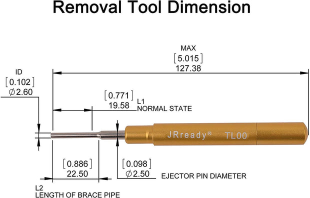 JRready TL00 (09990000012) Pin Removal Tools Harting Extraction Tool for remove HARTING, TE Han DD Heavy Duty connectors