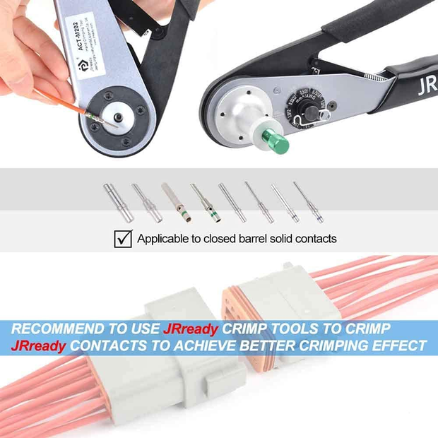 JRready ST6248 DT 4 Pin Connector 10 Sets, Gray Waterproof Electrical Wire Connector with Solid Contacts 14-16AWG