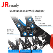 JRready ACT-WS30 Multifunctional Precision Wire Stripper Crimper Cutter, Strip Wire Solid 10-18 AWG, Stranded 12-20 AWG,Crimp 8-16 AWG Terminal, Cut Steel Wire