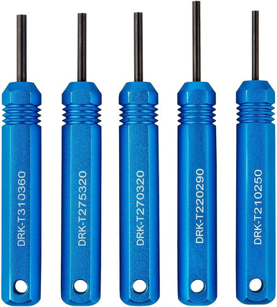 JRready ST5228 Extractor Tool Kit for molex connector kit and AMP JST Crimping Terminals, Male and Female Connector Tube Type Pin Extractor Tool kit 5PCS sizes