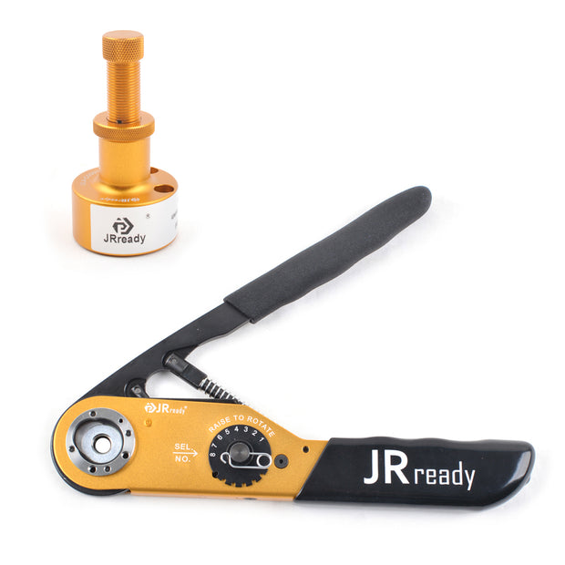 JRready ACT-M300 Crimp Tool 6-14AWG (13.3-2.075mm²) & UF4-C001 Adjustable Positioner (ST2031)