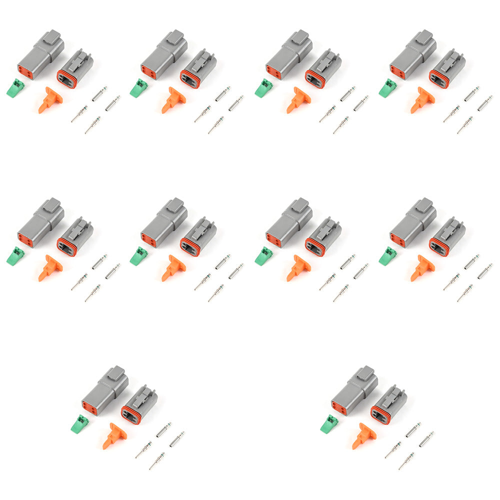 JRready ST6248 DT 4 Pin Connector 10 Sets, Gray Waterproof Electrical Wire Connector with Solid Contacts 14-16AWG