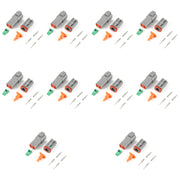 JRready ST6248 DT 4 Pin Connector 10 Sets, Gray Waterproof Electrical Wire Connector with Solid Contacts 14-16AWG