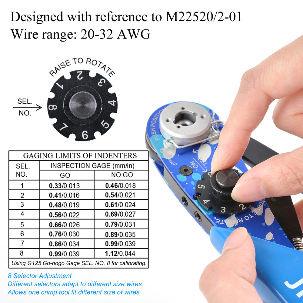 JRready NEW-AS2 Colorful Appearance Small Size Wire Crimper ( M22520/2-01 Equivalent)20-32 AWG