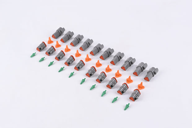 JRready ST6247 DT 3 Pin Connector 10 Sets, Gray Waterproof Electrical Wire Connector with Solid Contacts 14-16AWG