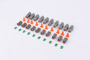 JRready ST6246 DT 2 Pin Connector 10 Sets, Gray Waterproof Electrical Wire Connector with Solid Contacts 14-16AWG