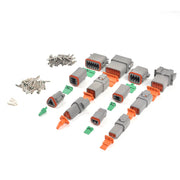 ST6134 DT Connector Kit 2-12 Pin Gray Waterproof Connectors/16# Barrel Style Terminals(14 AWG)/Seal Plugs