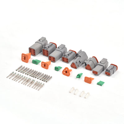 JRready DT Connector Kit 2-6 Pin Gray Waterproof Connectors/16# Barrel Style Terminals(14 AWG)/Seal Plugs