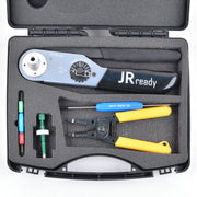 JRready JST2109S JRD-HDT-48 Closed Barrel Crimper Kit with IDEAL 45-120 Wire Stripper & G454 Gage & DRK-RT1 Removal tool Work with DT,DTM,DTP Connector 12#, 16#, 20# Solid Contacts
