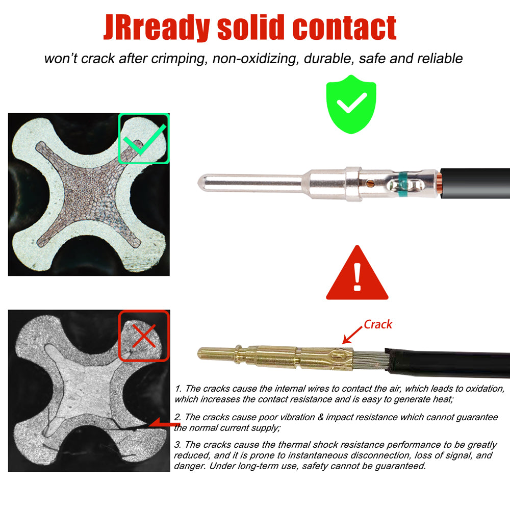 JRready ST6260 Closed Barrel DTM Terminals Kit Size 20 Solid Contacts: Male 0460-202-20141 & Female 0462-215-20141 for Deutsch 22-20 Awg Barrel Connector, 40 Pairs