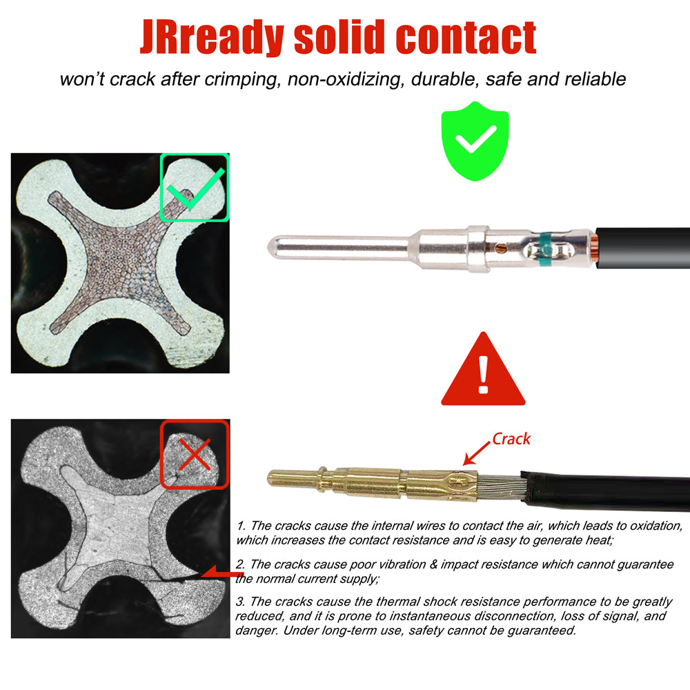 JRready ST6257 DTP Connector Solid Barrel Size 12 Pins and Sockets: Male Pins 0460-204-12141 & Female Sockets 0462-203-12141 for Wire Size 12-14 awg, 20 Pairs