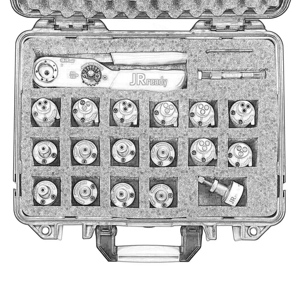 JRready JST1162-ASF1 (JST2524) Crimp Tool Full Kit: NEW-ASF1 (M22520/1-01) Crimp Tool+17 Positioners+G125 Gage For Electrical Connectors Wiring System