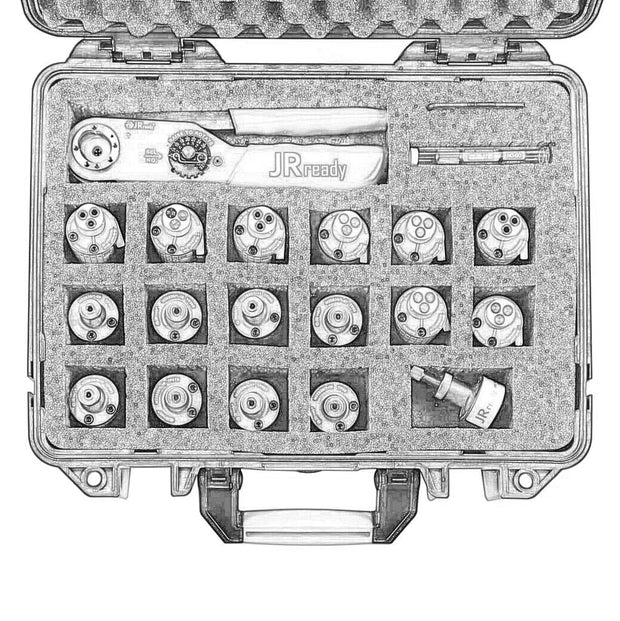 JRready JST2524 Crimp Tool Full Kit: NEW-ASF1 (M22520/1-01) Crimp Tool+17 Positioners+G125 Gage For Electrical Connectors Wiring System