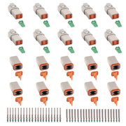 JRready ST6248 DT 4 Pin Connector 10 Sets, Gray Waterproof Electrical Wire Connector with Solid Contacts 14-16AWG