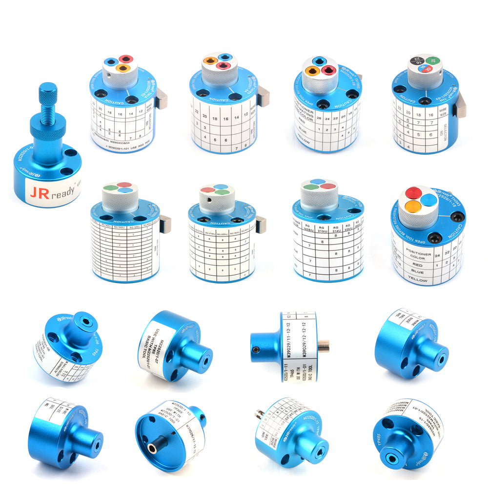 JRready ST5170: M22520/1 Positioner Kit-8 Turret Heads, 8 Single Positioners, 1 UH2-5 Universal Positioner