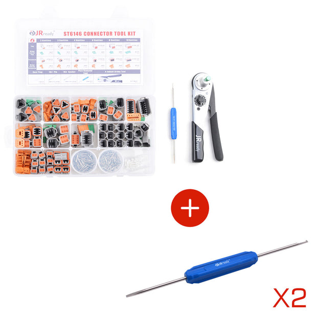 JRready ST6146 368PCS 2-12 Pin Waterproof Connector Kit with ACT-M202 Crimper & Connector/contacts/removal tool KIT