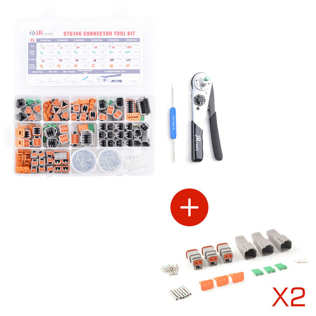 JRready ST6146 368PCS 2-12 Pin Waterproof Connector Kit with ACT-M202 Crimper & Connector/contacts/removal tool KIT