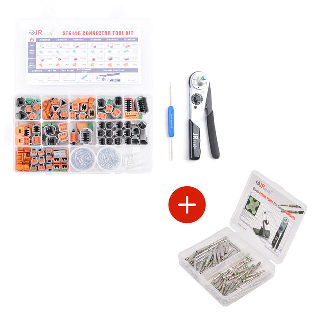 JRready ST6146 368PCS 2-12 Pin Waterproof Connector Kit with ACT-M202 Crimper & Connector/contacts/removal tool KIT