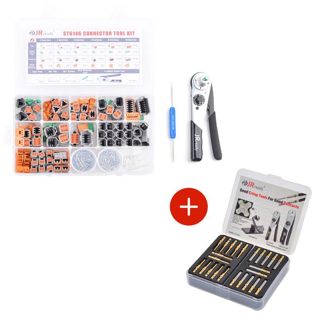JRready ST6146 368PCS 2-12 Pin Waterproof Connector Kit with ACT-M202 Crimper & Connector/contacts/removal tool KIT
