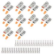 JRready ST6251 84Pcs 10 Sets DTP 2 Pin Waterproof Connectors Kit 14-12 AWG Nickel Contacts Male and Female