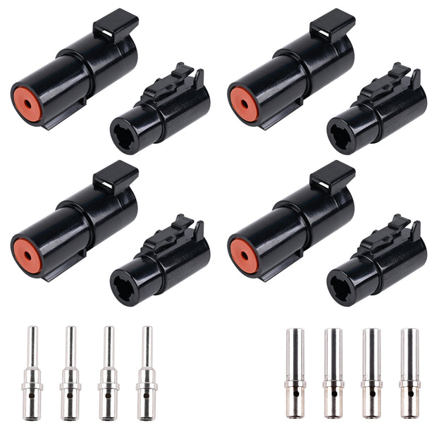 JRready ST6286 1 Pin DTHD Connector 4 Sets,IP67 Waterproof Connectors,Contact Size 12, Wire Gauge 12-14AWG,25A