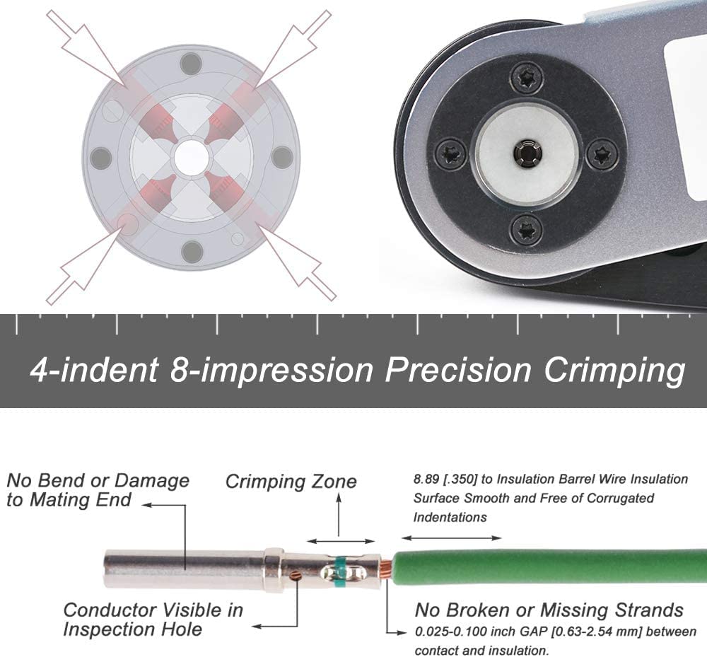 JRready ST2158 KIT: JRD-DT2 Deutsch Crimper with TH-DT Turret Style Positioner for Deutsch Solid Barrel Contact 12 16 20 Deutsch DT, DTM, DTP Connectors, 12-22AWG