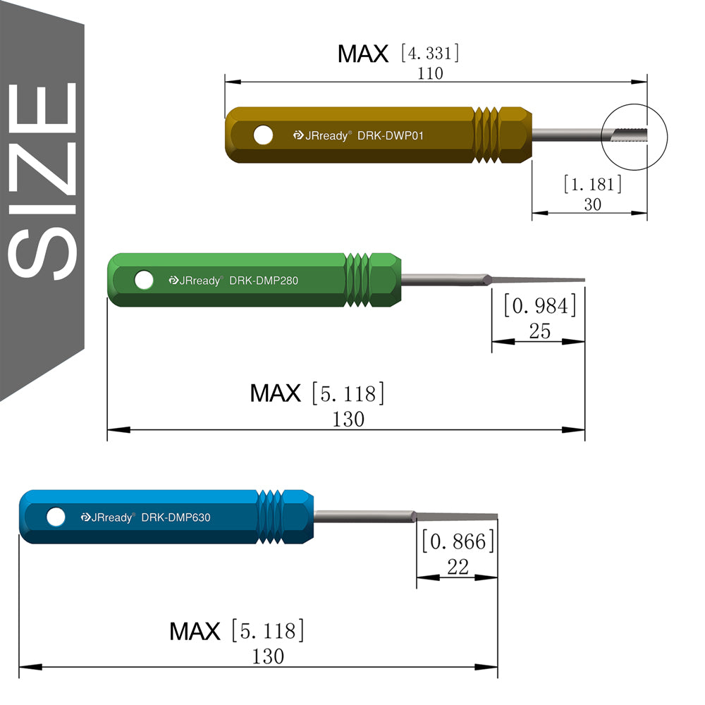 JRready ST5211 Kit: DRK-DWP01 & DRK-DMP280 & DRK-DMP630 Removal Tool for Delphi Weather Pack & Metri-Pack Connectors