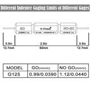 JRready G125 (M22520/3-1) Go-no-go Gage for M22520/2-01 & M22520/1-01 Cable Crimping Tools, GO: 0.039 inch; NO-GO: 0.044 inch